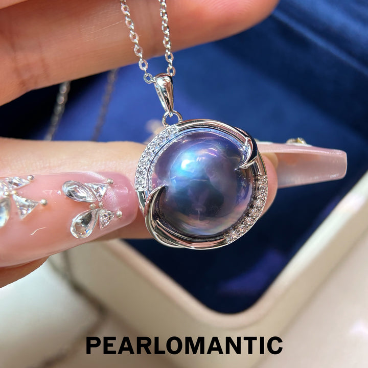 [Designer’s Choice] Moonlit Mabe Pink-Blue Overtone Mirror-Luster S925 Pendant