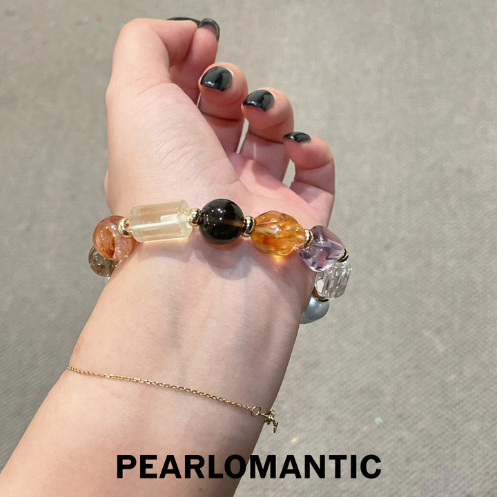 [Designer's Choice] Crystal Pearl Fusion' Bracelet – Australian Baroque  & Diverse Natural Crystals