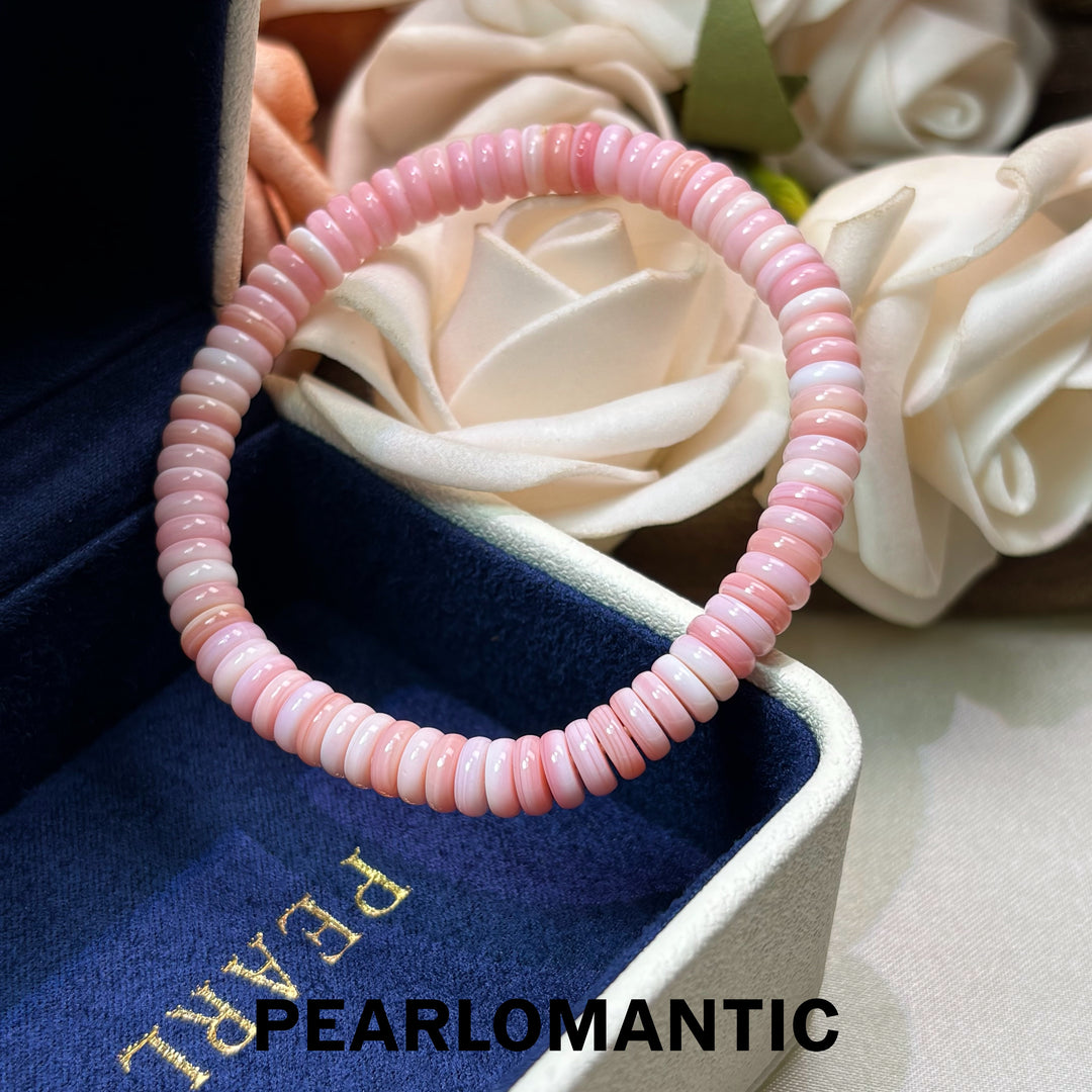 [Designer’s Choice] Blush Serenity 8mm Pink Conch Shell Disc Beaded Bracelet