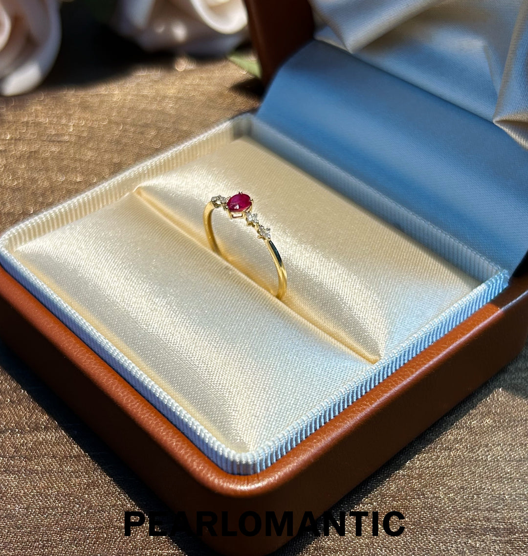 [Fine Jewelry] 18k Gold & Ruby & Diamonds Tear of Passion Rings Sizes Vary