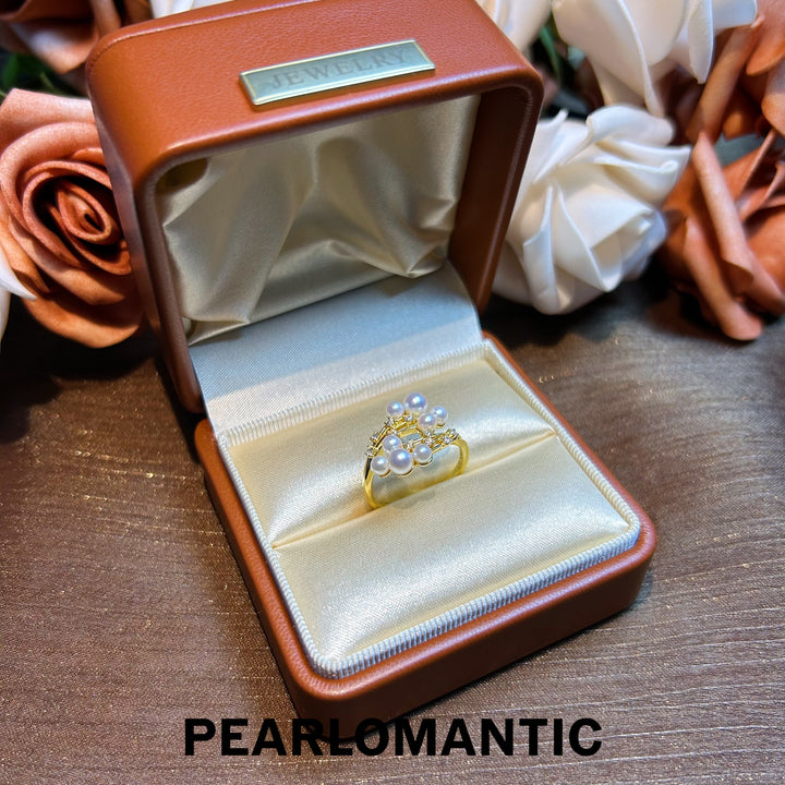 [Designer's Choice] Akoya Pearl Graceful Bouquet S925 Silver Adjustable Ring