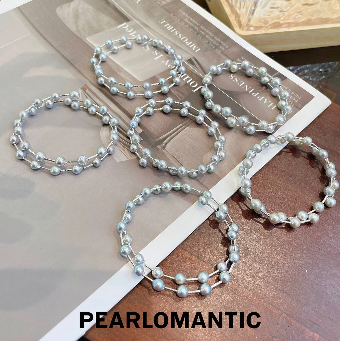 [Fine Jewelry] Frost Glow Akoya Madama Color Baroque Pearl Bracelet 18K White Gold