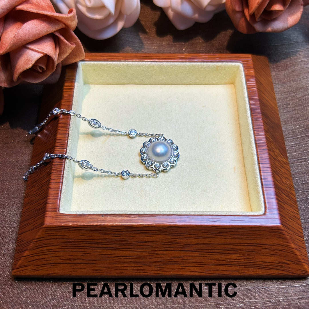 [Everyday Essentials] Australian Mabe Pearl 9-10mm Floral Adjustable Bracelets