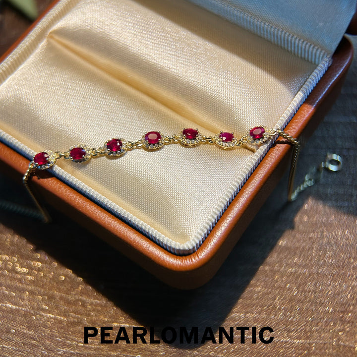 [Fine Jewelry] 18k Gold & Ruby & Diamonds Crimson Blaze Gold Bracelets