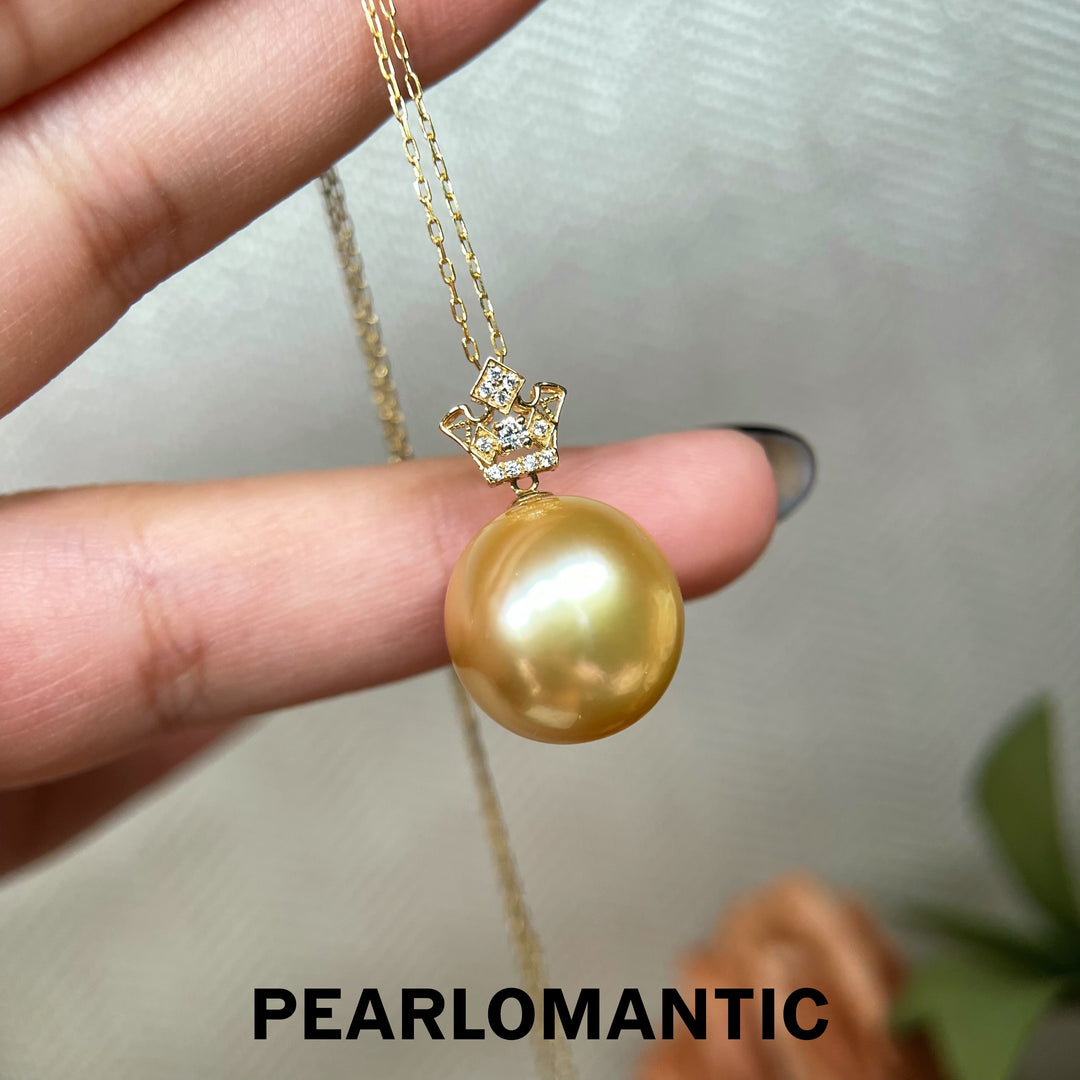 [Fine Jewelry] 14-15mm Golden South Sea Pearl Crown Pendant in 18K Gold