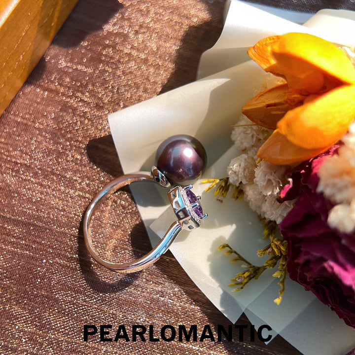 [Everyday Essentials] Freshwater Pearl King Purple Natural Color Adjustable S925 Rings