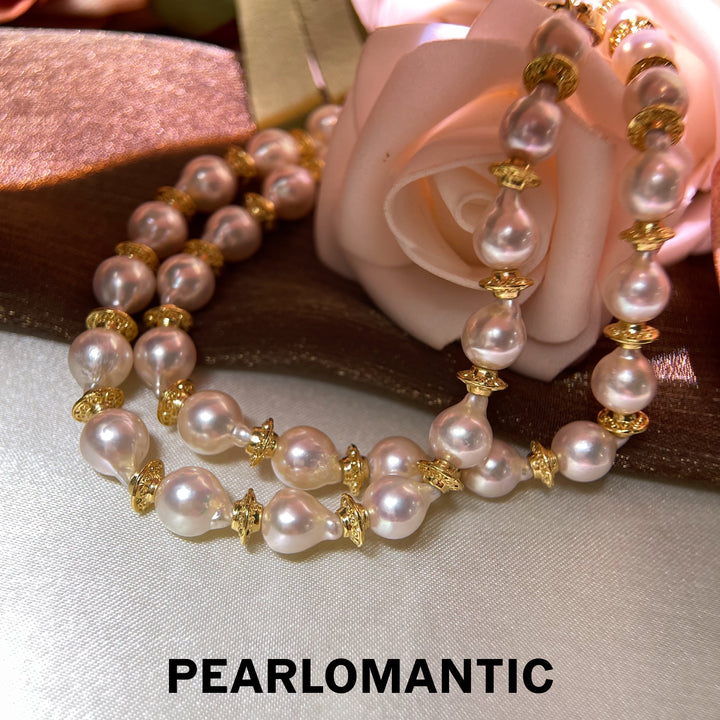[Designer’s Choice] Rosé Baroque 6.5–7.5mm Akoya Pearl 14K Gold-Filled Vintage Necklace