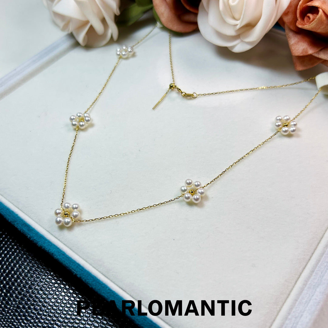 [Everyday Essentials] Petite Freshwater Pearl Flower Collarbone Necklace
