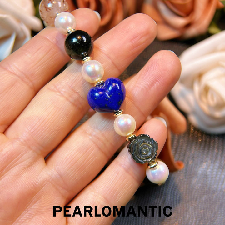 [Designer's Choice] Akoya Pearl & MOP & Crystals & Blue Heart Bracelets