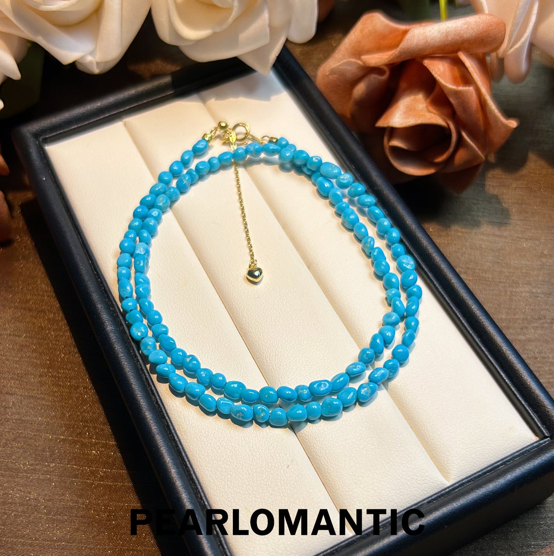 [Designer's Choice] Sleeping Beauty Turquoise Oceanic Charm Adjustable Necklace w/ S925 Silver