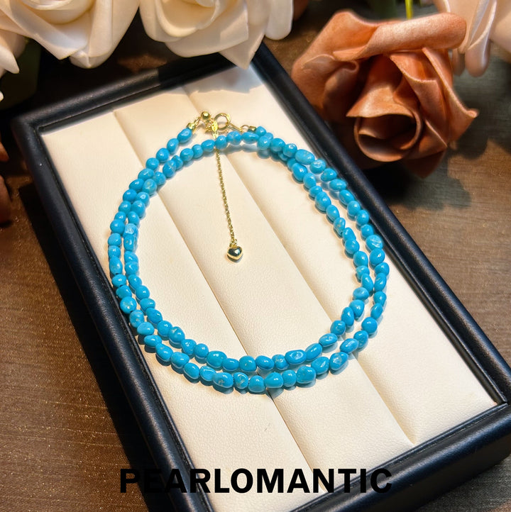 [Designer's Choice] Sleeping Beauty Turquoise Oceanic Charm Adjustable Necklace w/ S925 Silver
