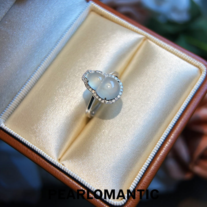 [Fine Jewelry] 18k Gold & Diamonds & Jade Rare Color US Size 6.5 Rings
