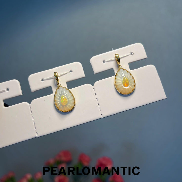 [Fine Jewelry] Opal + Natural MOP All-purpose Pendant w/ 18k Gold