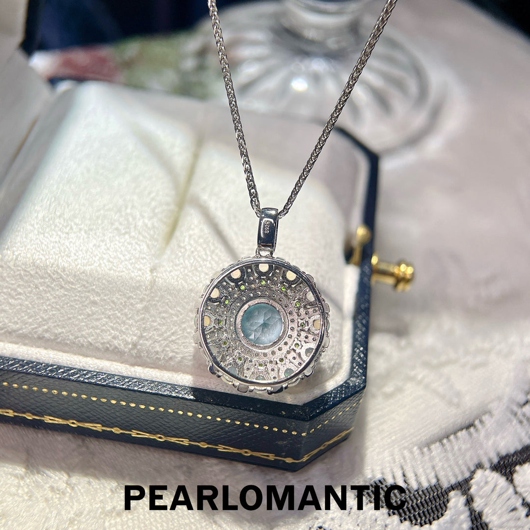 [Designer’s Choice] Aurora Halo Natural Topaz + Opal 2.4ct S925 Pendant