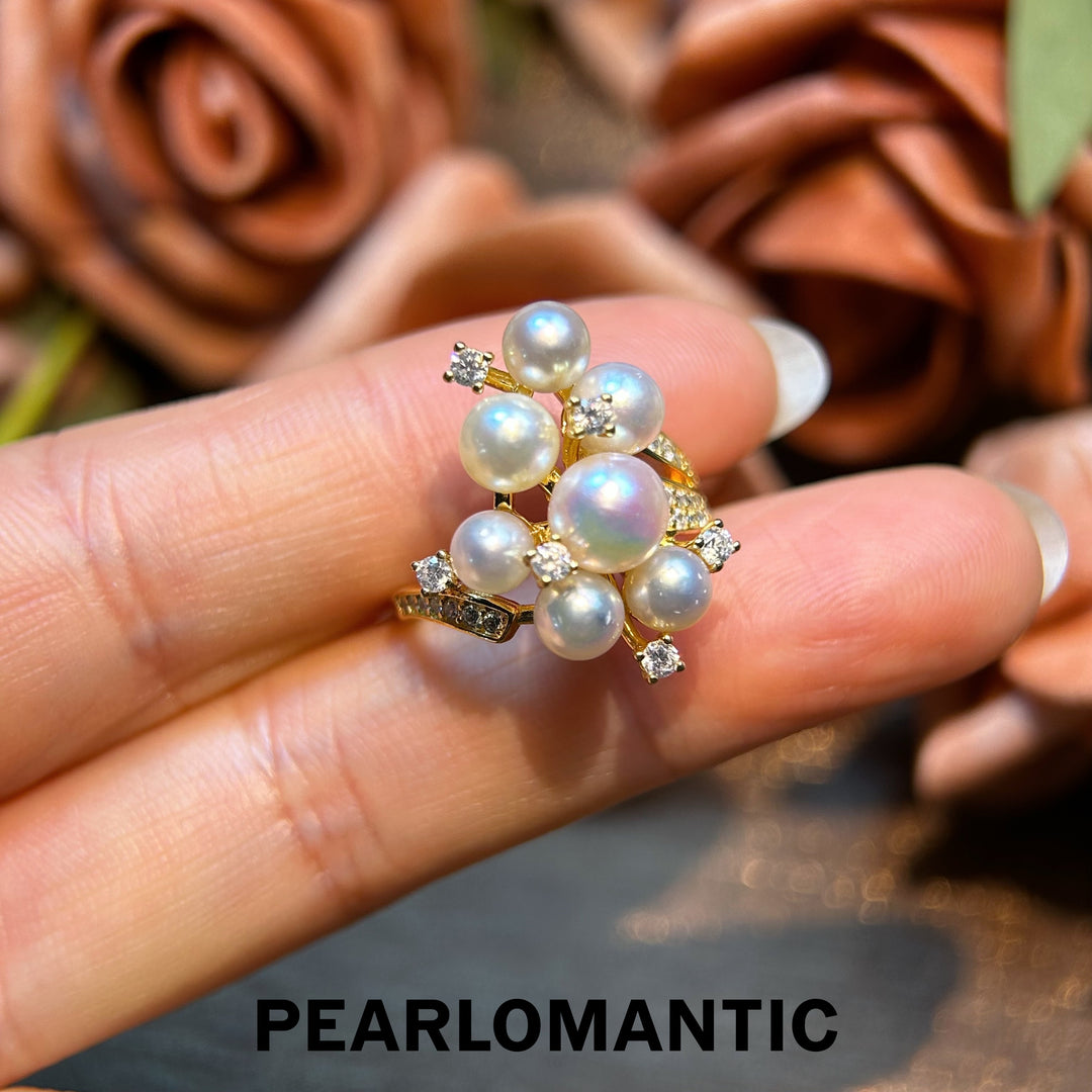 [Designer's Choice] Akoya Pearl 3-7mm Luminous Bloom Ring w/ S925 Silver