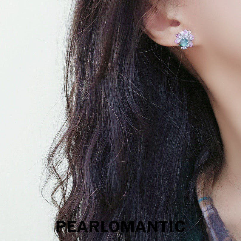 [Designer's Choice] Frozen Bloom Jade Petal Earrings w/ S925 Silver Custom Accessories