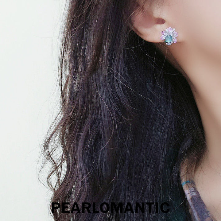 [Designer's Choice] Frozen Bloom Jade Petal Earrings w/ S925 Silver Custom Accessories