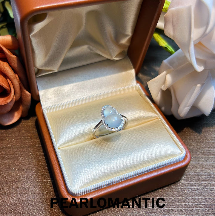 [Fine Jewelry] 18k Gold & Diamonds & Jade Rare Color US Size 6.5 Rings