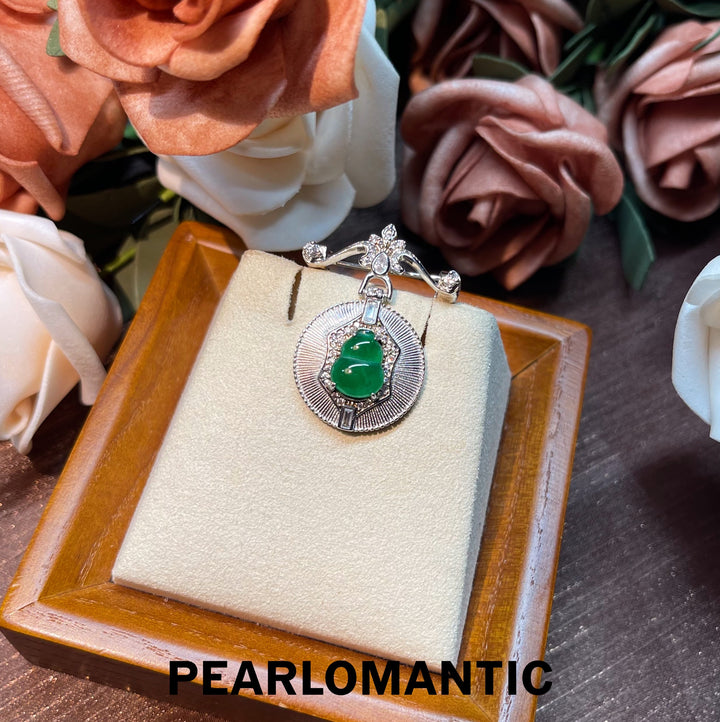 [Designer's Choice] Jade & S925 Silver Green Hulu Radiance Chalcedony Brooches