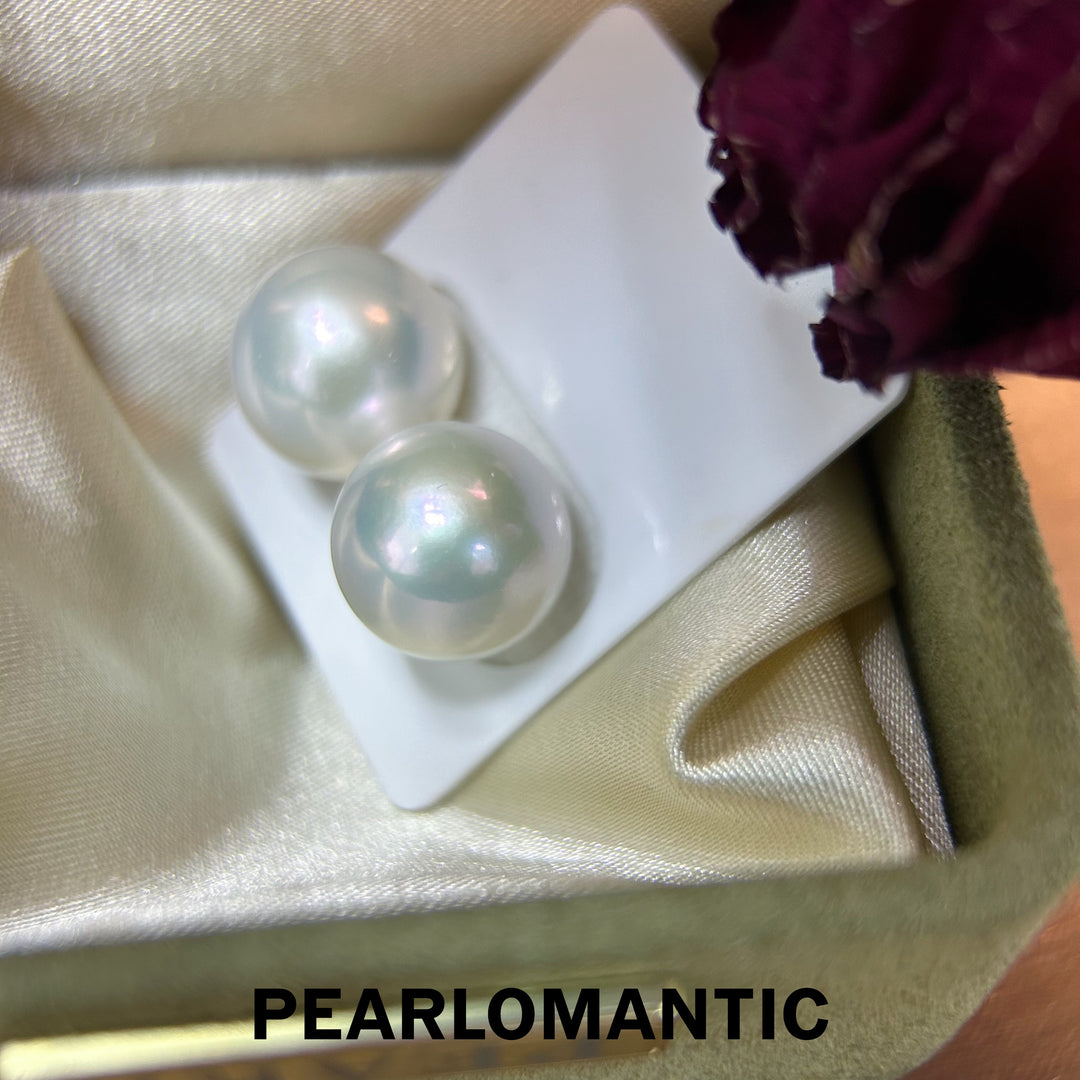 [Fine Jewelry] 18k Gold Freshwater Edison Pearl White Big Size Earring Studs