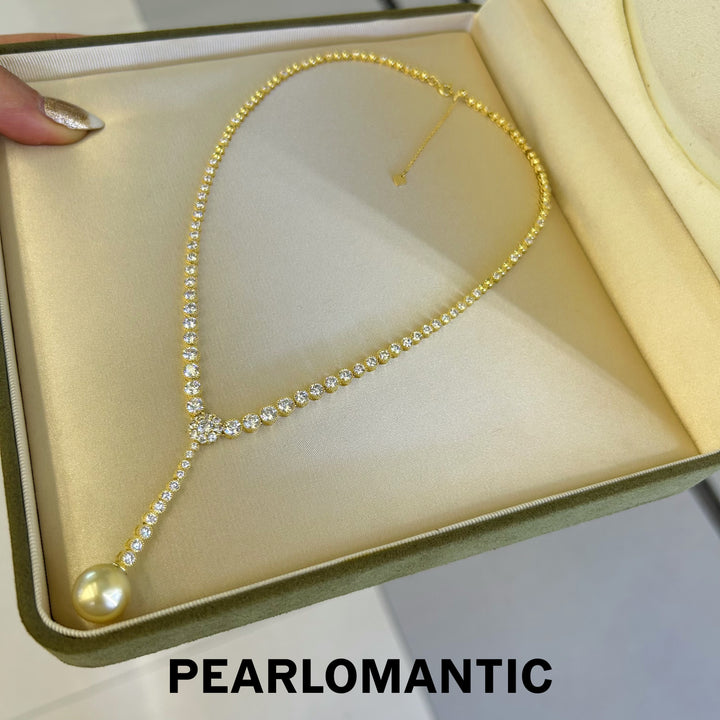 [Mid-Year Sale] Sunlight Grace – S925 Silver & South Sea Pearl Y-Necklace