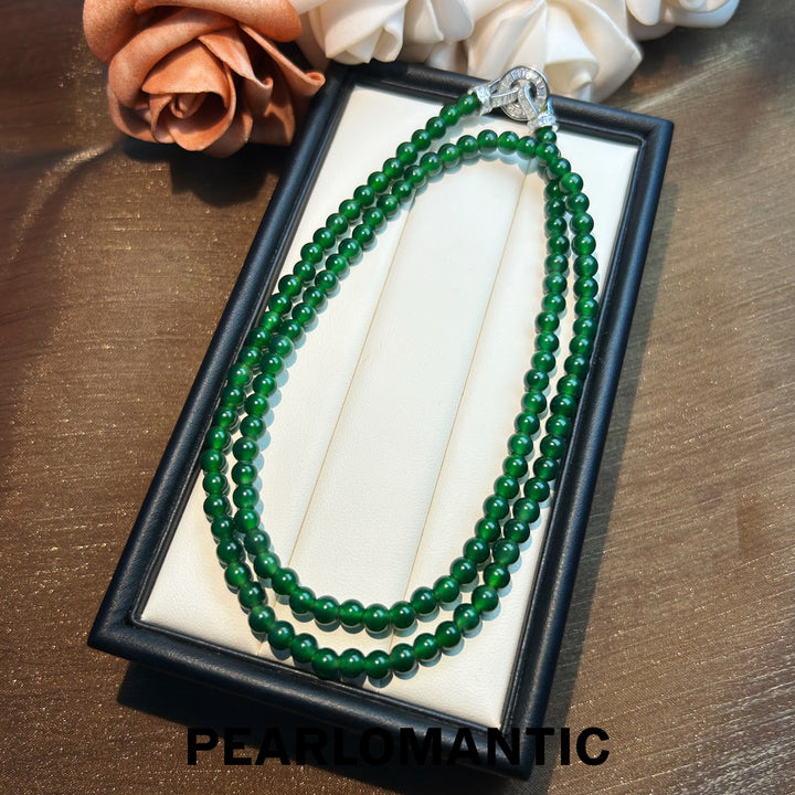 [Fine Jewelry] Imperial Jade 5-6mm Bead Classic Necklace w/ S925 Silver