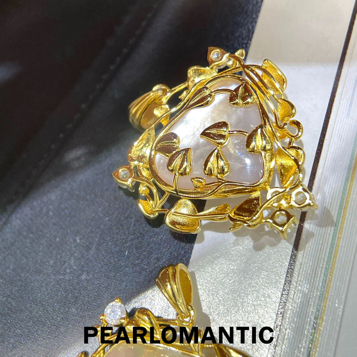 [Designer's Choice] Saltwater Mabe Pearl Heart Shape 17-18mm Rare Size Pendants