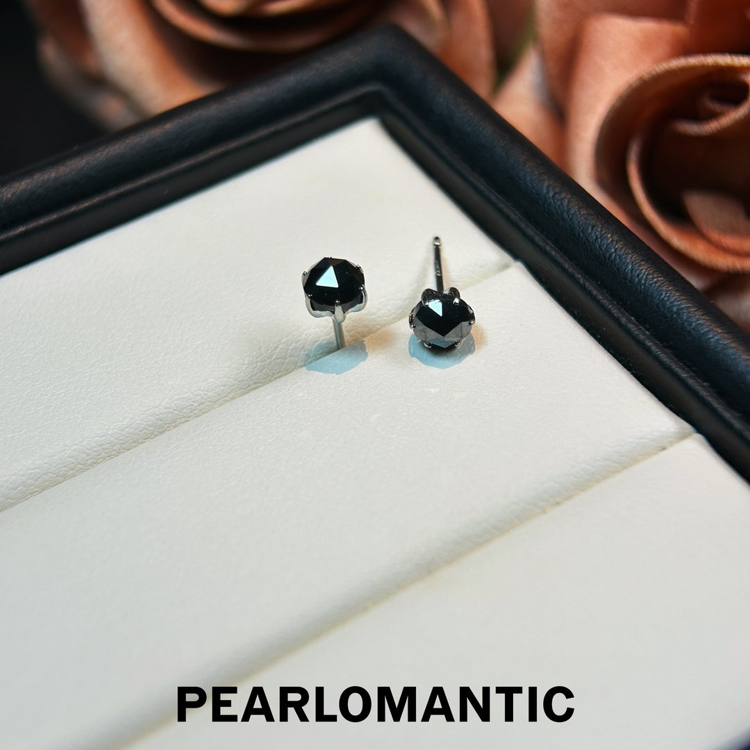 [Fine Jewelry] Black Diamonds & PT900 Midnight Spark Earring Studs