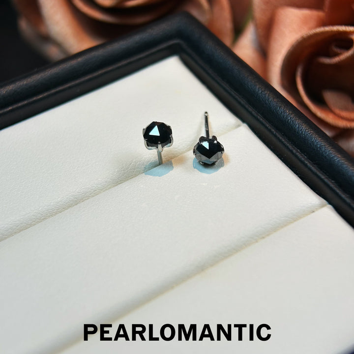 [Fine Jewelry] Black Diamonds & PT900 Midnight Spark Earring Studs
