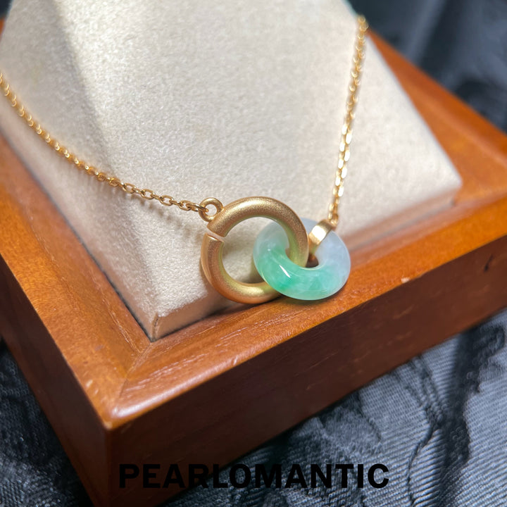 [618 Sale] Natural Jade Interlocking Circle Necklace w/ S925 Silver