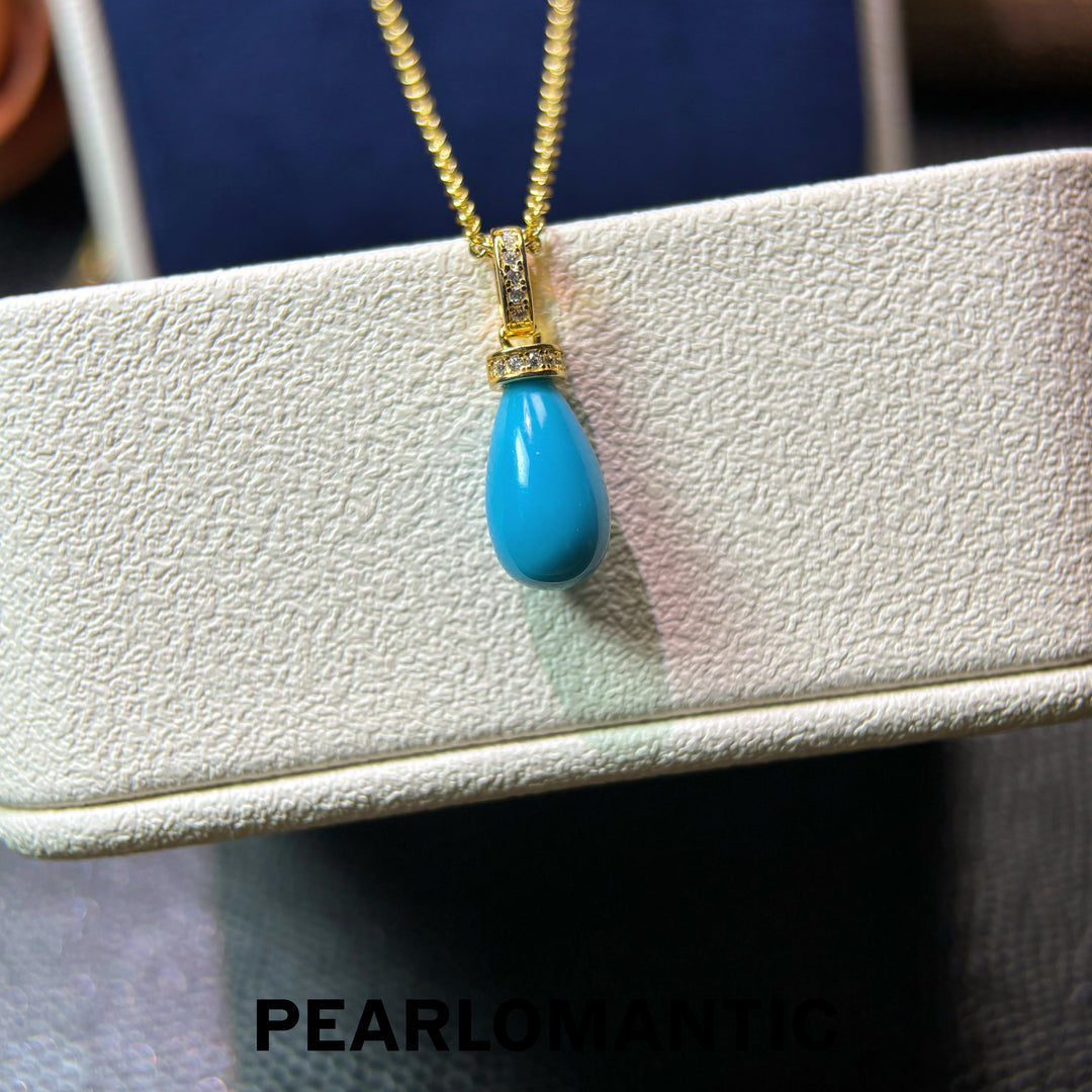 [Designer’s Choice] Azure Drop Sleeping Beauty Turquoise S925 Silver Convertible Pendant
