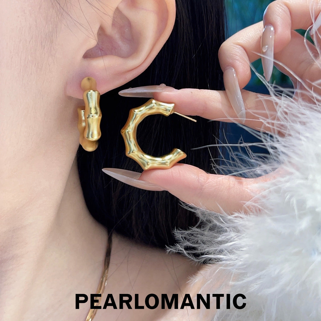 [Everyday Essentials] Italy-Made S925 Sterling Silver Golden Joint Earrings