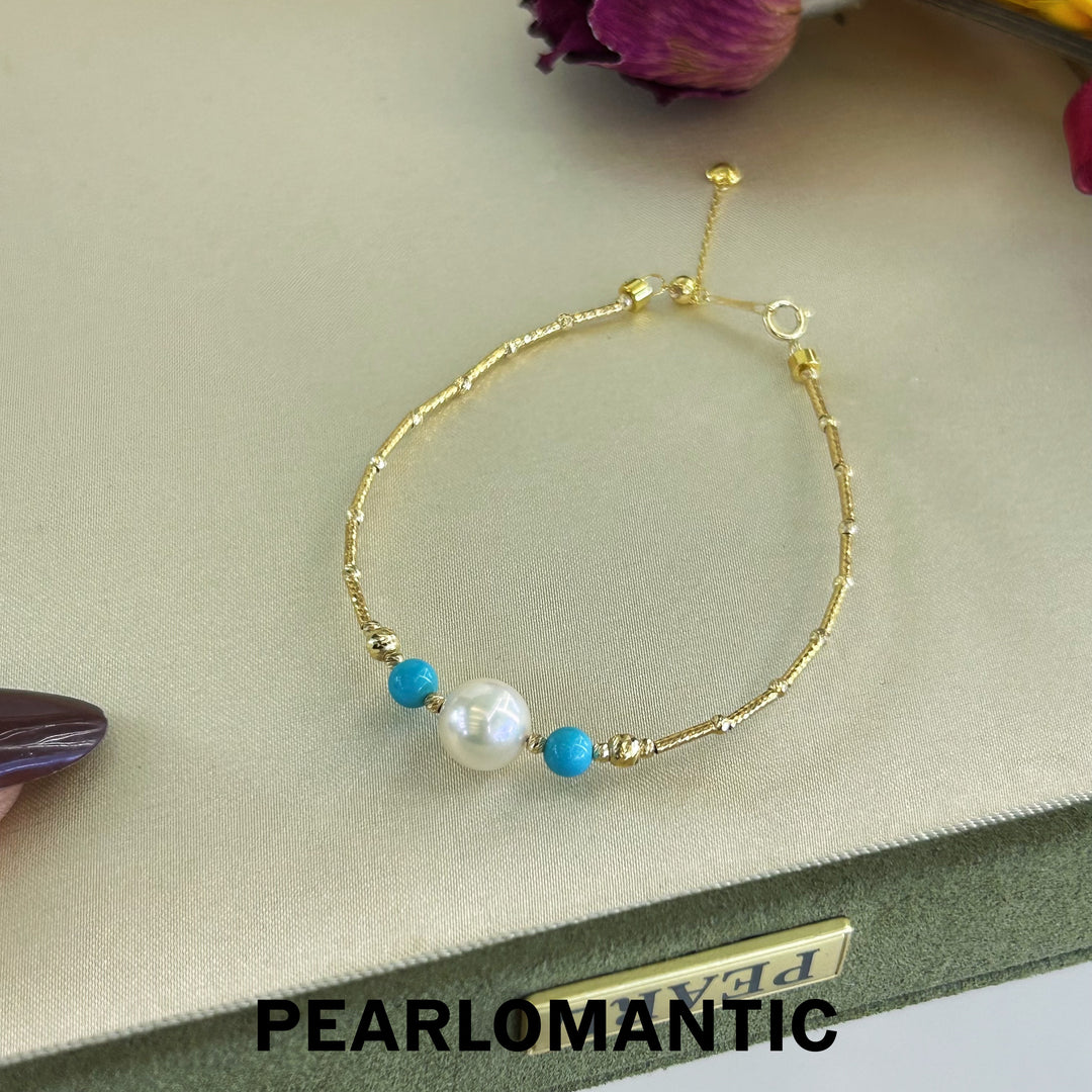 [Fine Jewelry] 18k Gold & Turquoise & Akoya Pearl 8-8.5mm Island Breeze Bracelets