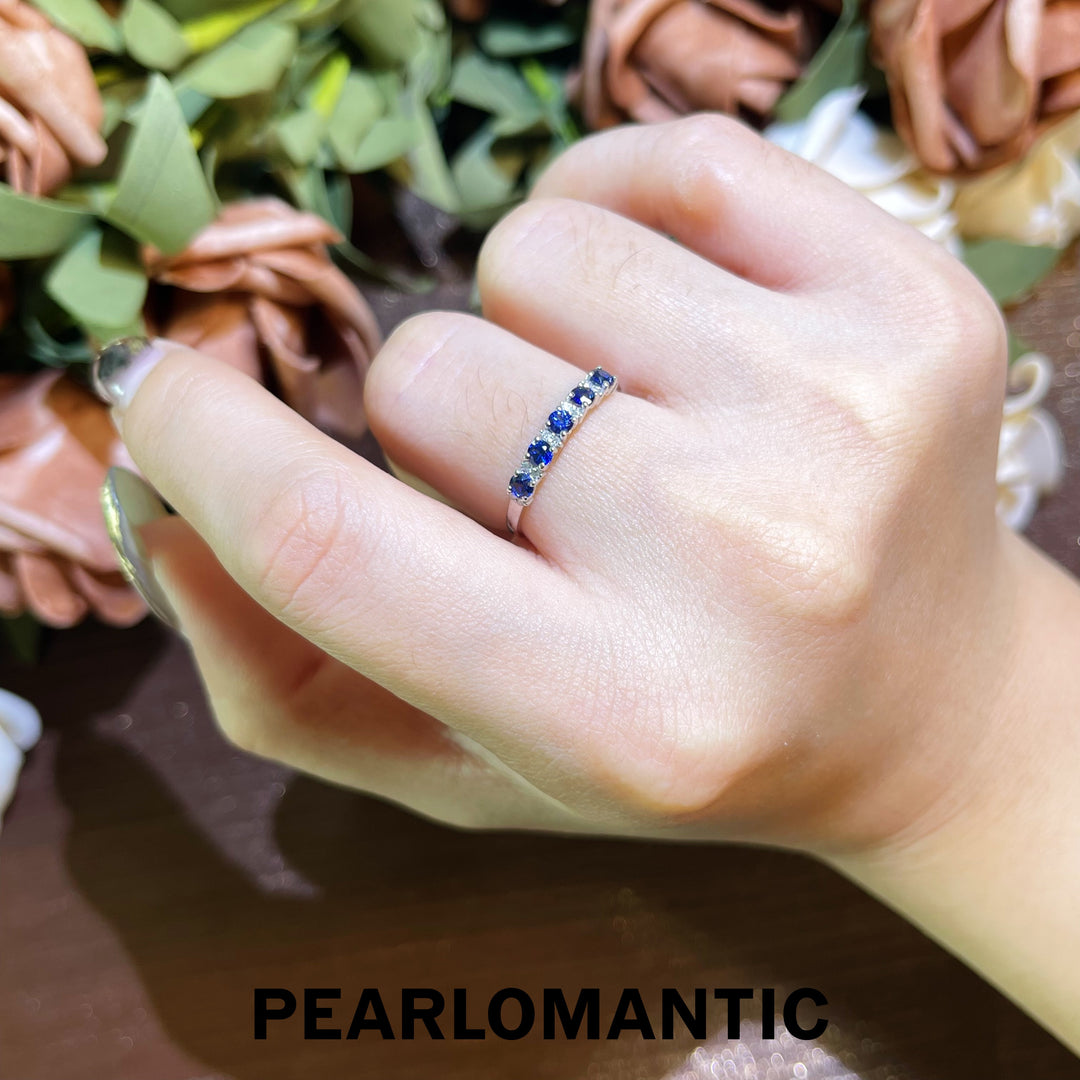 [Fine Jewelry] Sapphire & Diamonds & 18k White Gold Eternity Rings