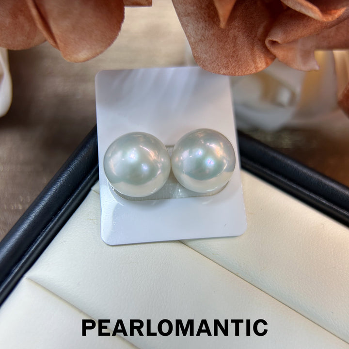 [Fine Jewelry] 18k Gold Freshwater Edison Pearl White Big Size Earring Studs