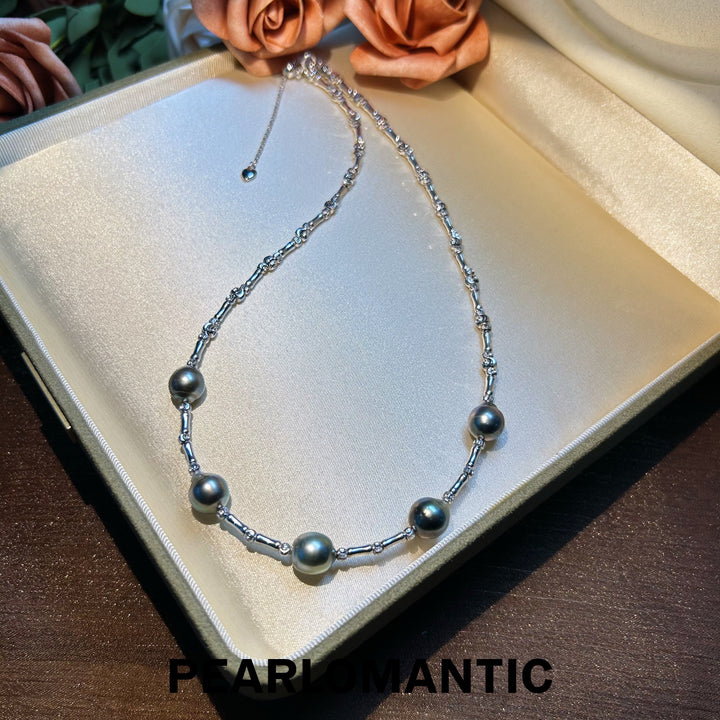 [Designer's Choice] S925 Silver Tahitian Baroque Pearl Adjustable Necklace (40+5cm)