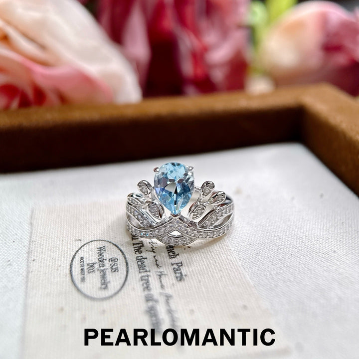 [Designer’s Choice] Ice Crown Swiss Blue Topaz Crown Ring 2ct S925