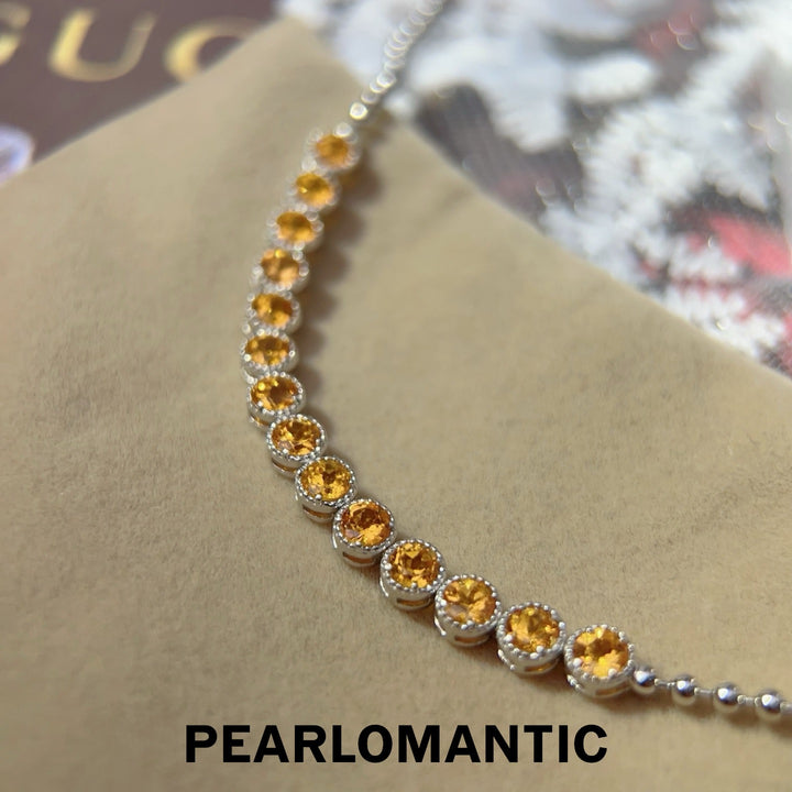 [Designer’s Choice] Orange Spark Natural Fanta Garnet Line Bracelet 3.6ct