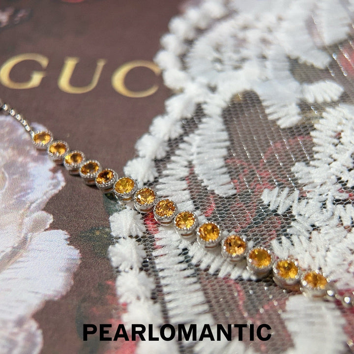 [Designer’s Choice] Orange Spark Natural Fanta Garnet Line Bracelet 3.6ct