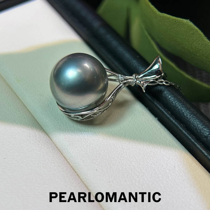 [Fine Jewelry] Mystic Night Unique 12mm Tahiti Black Pearl Pendant w/ 18K Gold