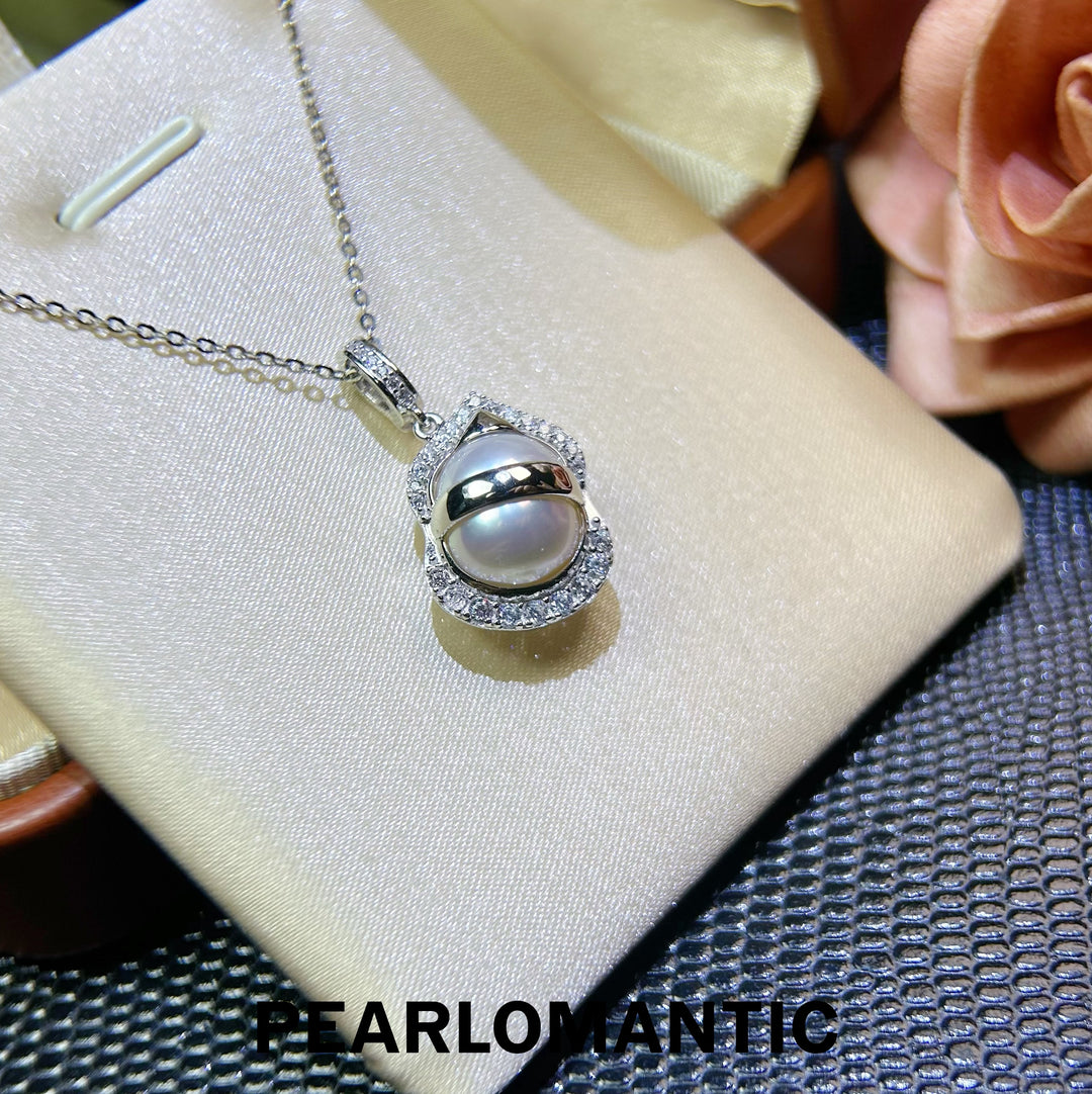 [618 Sale] Australian White Pearl Gourd Pendant Necklace w/ S925 Silver