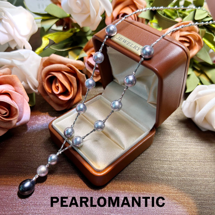 [Designer's Choice] 7.5-8.5mm Akoya & 10-11mm Tahitian Pearl S925 Necklace