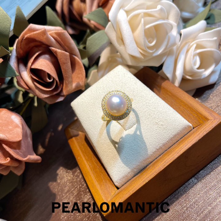 [Designer's Choice] Australian White Pearl 9-10mm S925 Silver Adjustable Rings