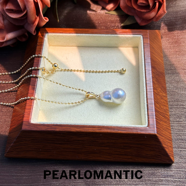 [Designer's Choice] Australian White Pearl Rare Big Size Frost Drop Baroque Pendant