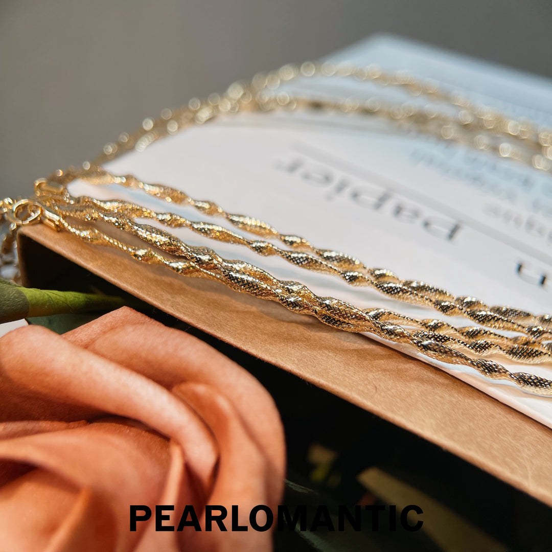 [Fine Jewelry] Italian Crafted 18K Gold Meticulously Detailed Choker About 40cm