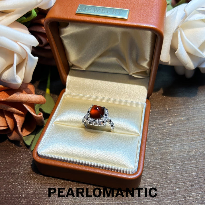 [Designer's Choice] One - of - a - Kind S925 Garnet Stunning Orange Ring US Size 6.5