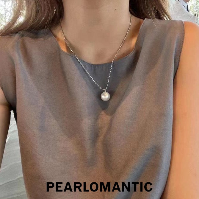 [Designer’s Choice] Moonlit Glow 13–14mm Freshwater Pearl Diamond-Cut Chain Necklace