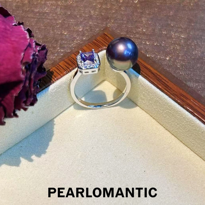 [Everyday Essentials] Freshwater Pearl King Purple Natural Color Adjustable S925 Rings