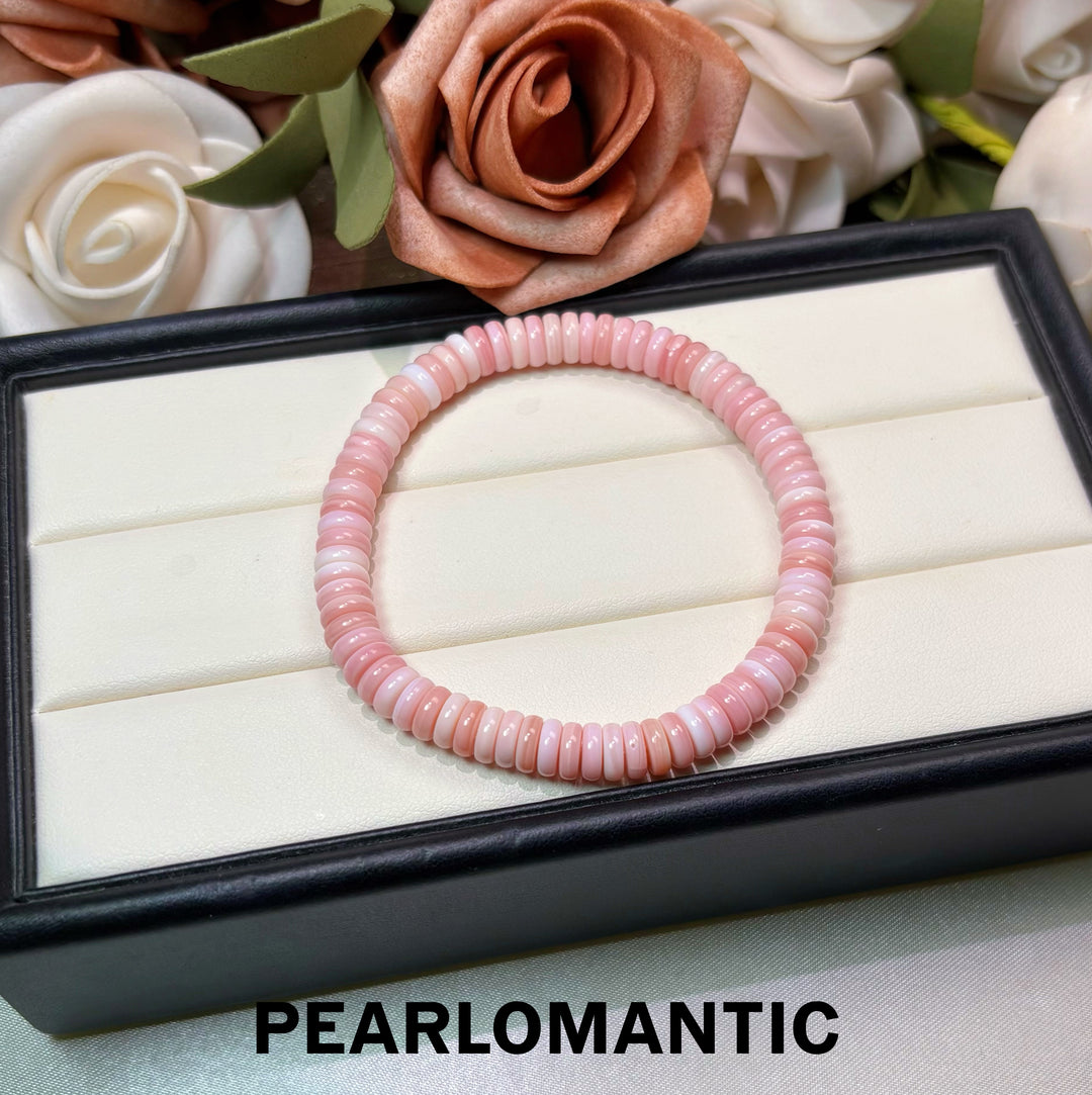 [Designer’s Choice] Blush Serenity 8mm Pink Conch Shell Disc Beaded Bracelet
