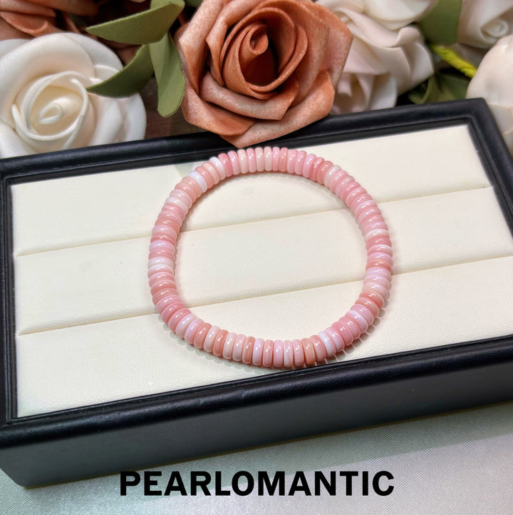 [Designer’s Choice] Blush Serenity 8mm Pink Conch Shell Disc Beaded Bracelet